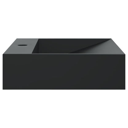 vidaXL Wash Basin 50x38x11 cm Mineral Cast/Marble Cast Matt Black