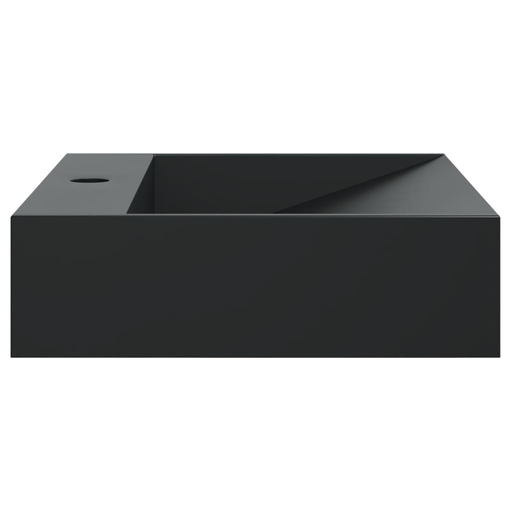 vidaXL Wash Basin 50x38x11 cm Mineral Cast/Marble Cast Matt Black