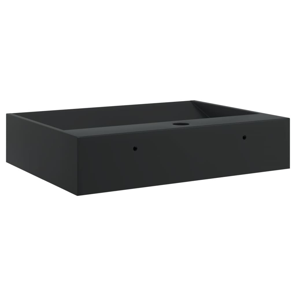 vidaXL Wash Basin 50x38x11 cm Mineral Cast/Marble Cast Matt Black