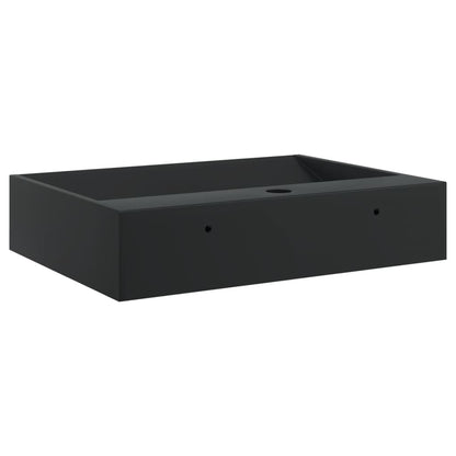 vidaXL Wash Basin 50x38x11 cm Mineral Cast/Marble Cast Matt Black