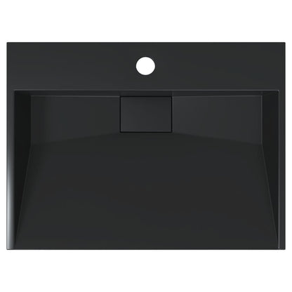 vidaXL Wash Basin 50x38x11 cm Mineral Cast/Marble Cast Matt Black