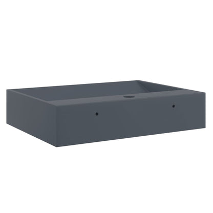 vidaXL Wash Basin 50x38x11 cm Mineral Cast/Marble Cast Anthracite