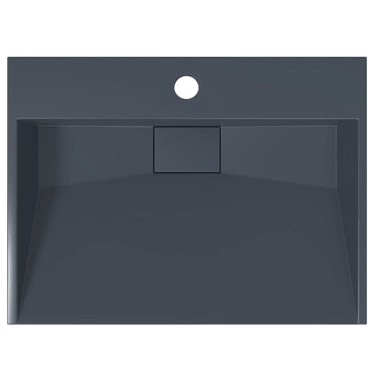 vidaXL Wash Basin 50x38x11 cm Mineral Cast/Marble Cast Anthracite