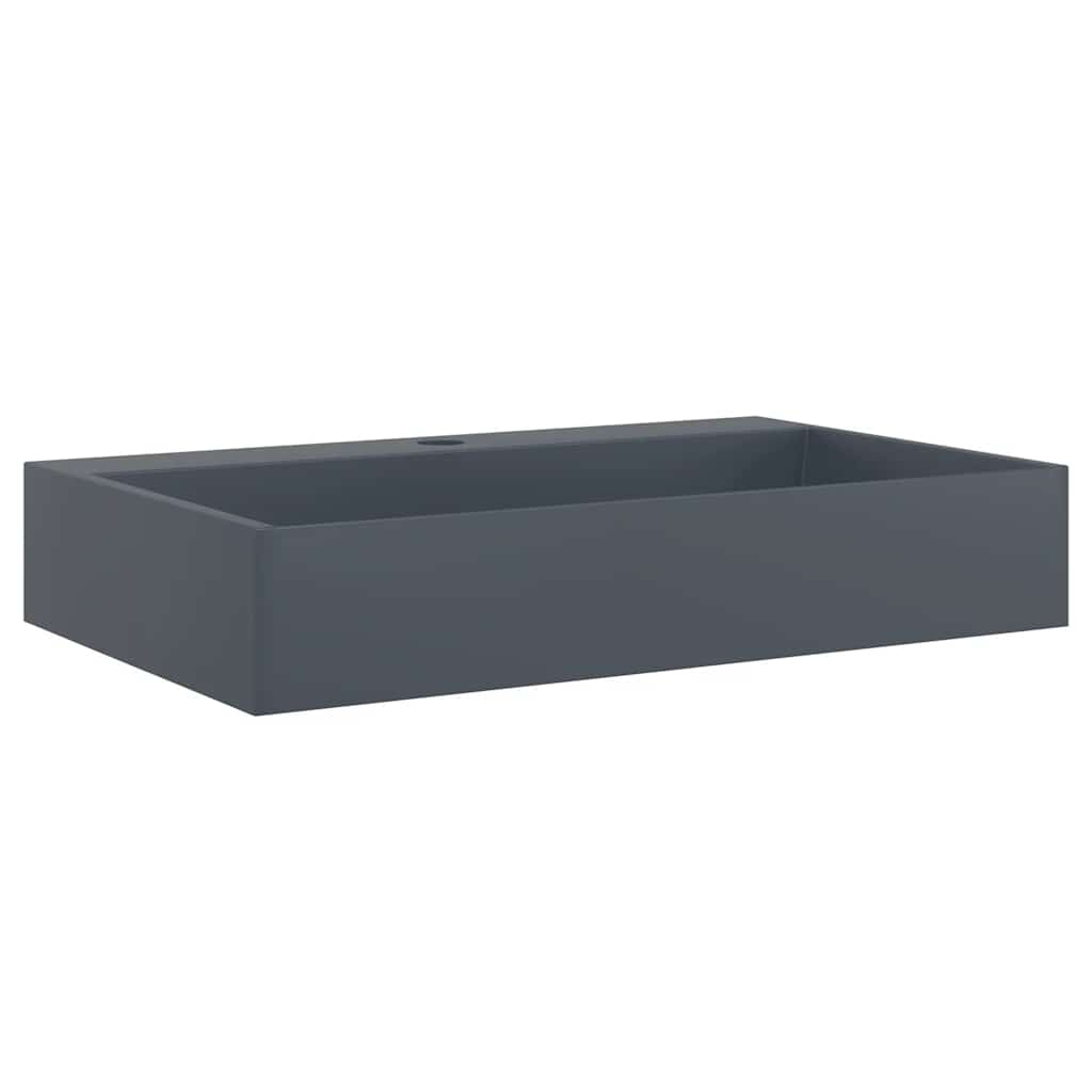 vidaXL Wash Basin 60x38x11 cm Mineral Cast/Marble Cast Anthracite