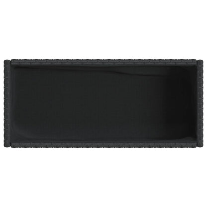 vidaXL Garden Planter with Shelf Black Poly Rattan