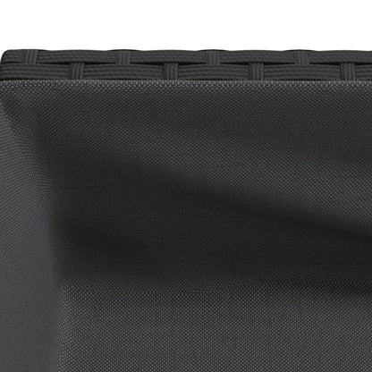 vidaXL Garden Planter with Shelf Black Poly Rattan