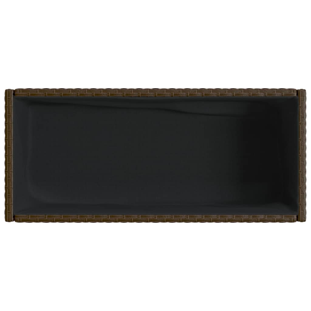 vidaXL Garden Planter with Shelf Brown Poly Rattan