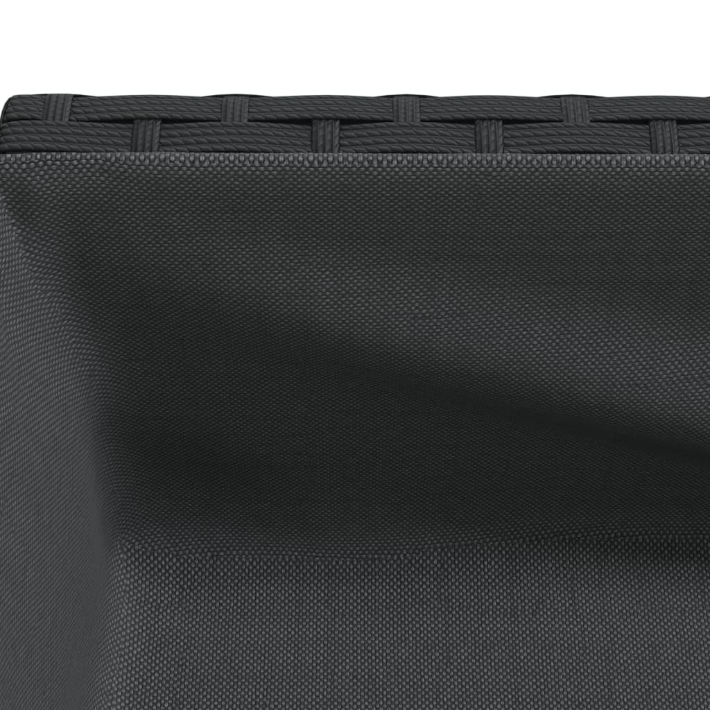 vidaXL Garden Planter with Shelf Black Poly Rattan