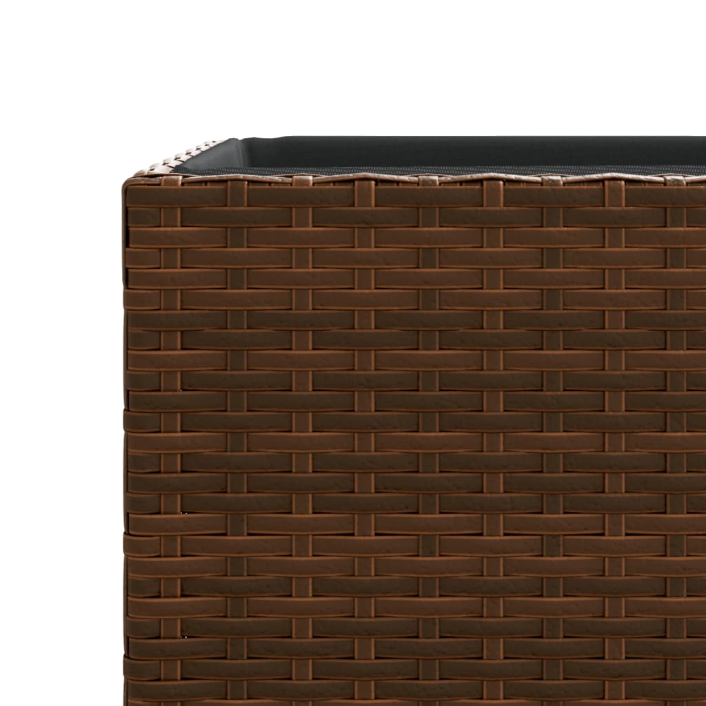 vidaXL Garden Planters 3 pcs Brown Poly Rattan
