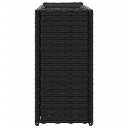 vidaXL Garden Planter with 2 Pots Black 90x20x40 cm Poly Rattan