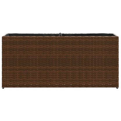 vidaXL Garden Planter with 2 Pots Brown 90x20x40 cm Poly Rattan