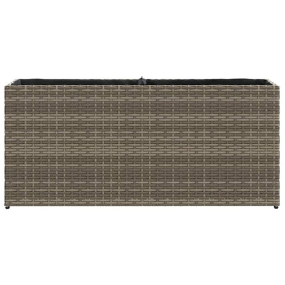 vidaXL Garden Planter with 2 Pots Grey 90x20x40 cm Poly Rattan
