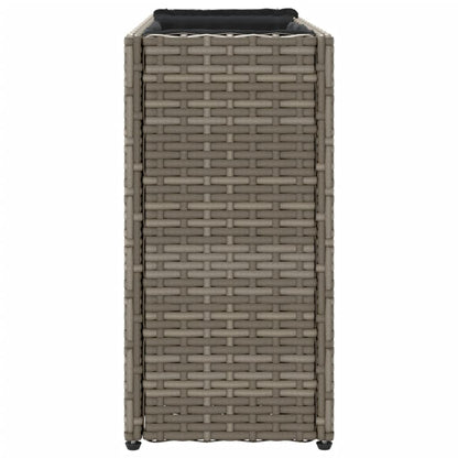 vidaXL Garden Planter with 2 Pots Grey 90x20x40 cm Poly Rattan