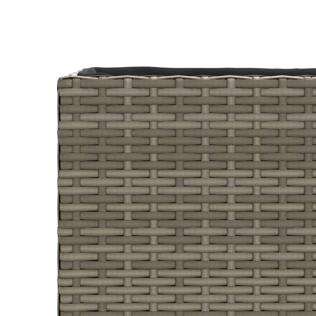 vidaXL Garden Planter with 2 Pots Grey 90x20x40 cm Poly Rattan