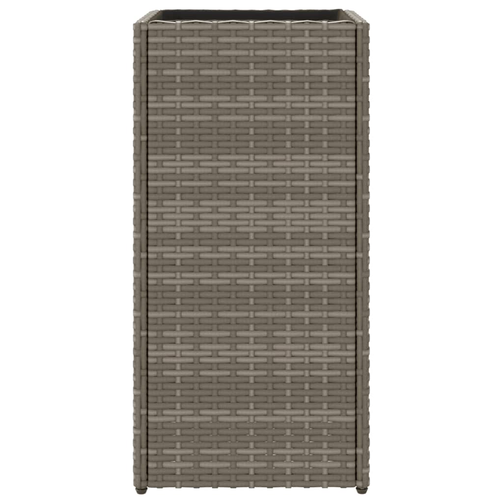 vidaXL Garden Planter Grey 30x30x60 cm Poly Rattan
