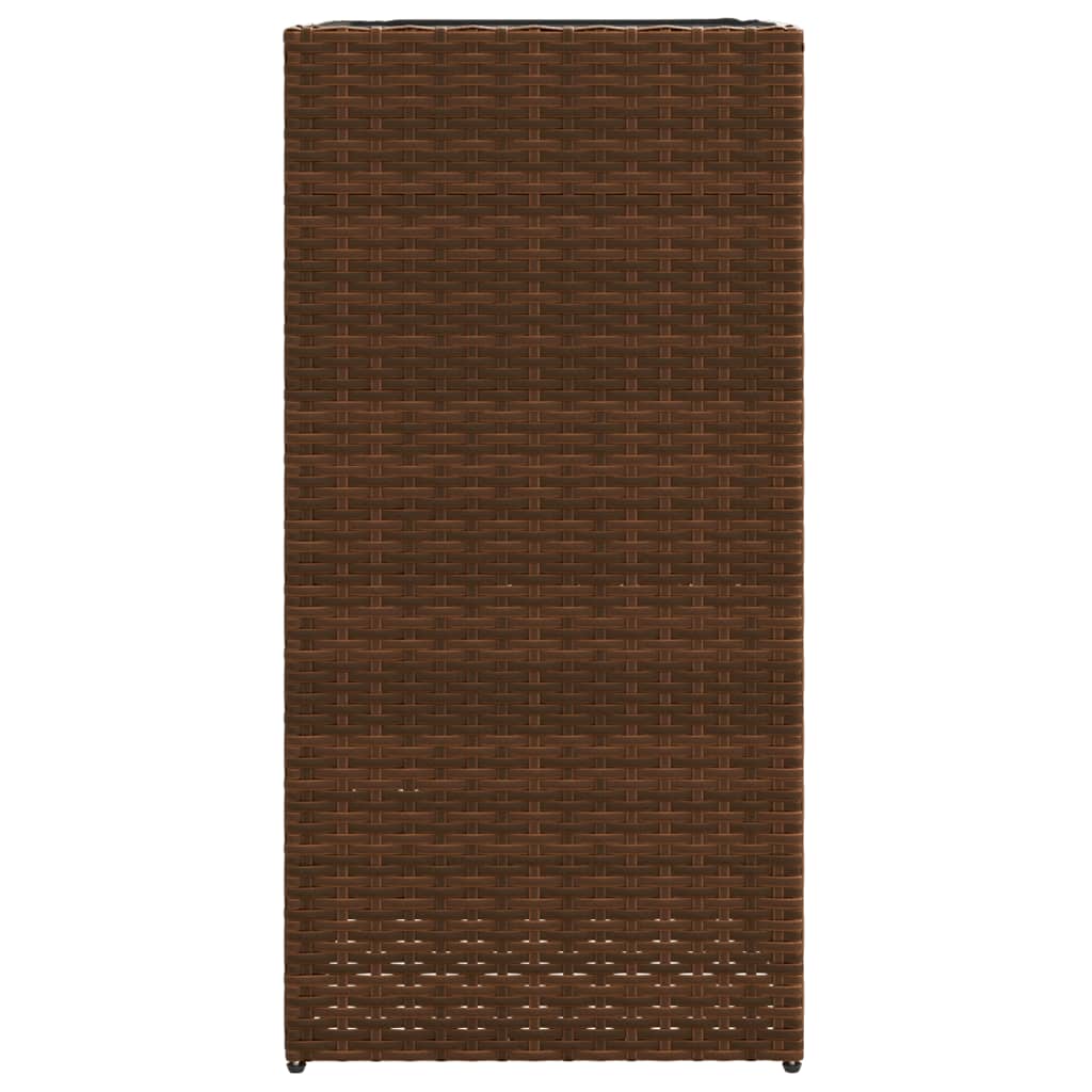 vidaXL Garden Planter Brown 40x40x80 cm Poly Rattan