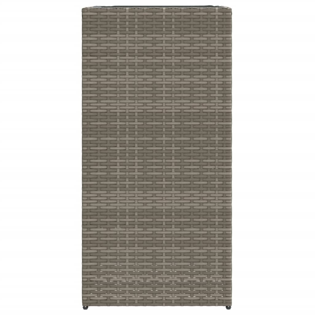 vidaXL Garden Planter Grey 40x40x80 cm Poly Rattan