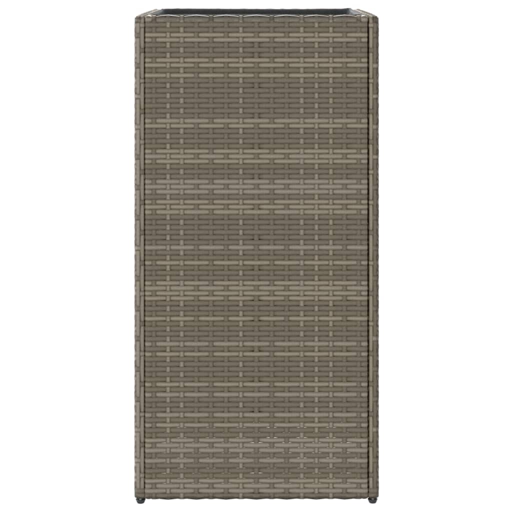 vidaXL Garden Planter Grey 40x40x80 cm Poly Rattan