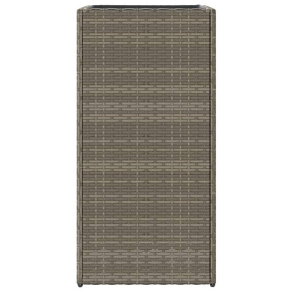 vidaXL Garden Planter Grey 40x40x80 cm Poly Rattan