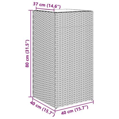 vidaXL Garden Planter Grey 40x40x80 cm Poly Rattan