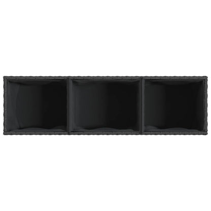 vidaXL Garden Planter with 3 Pots Black 105x30x32 cm Poly Rattan