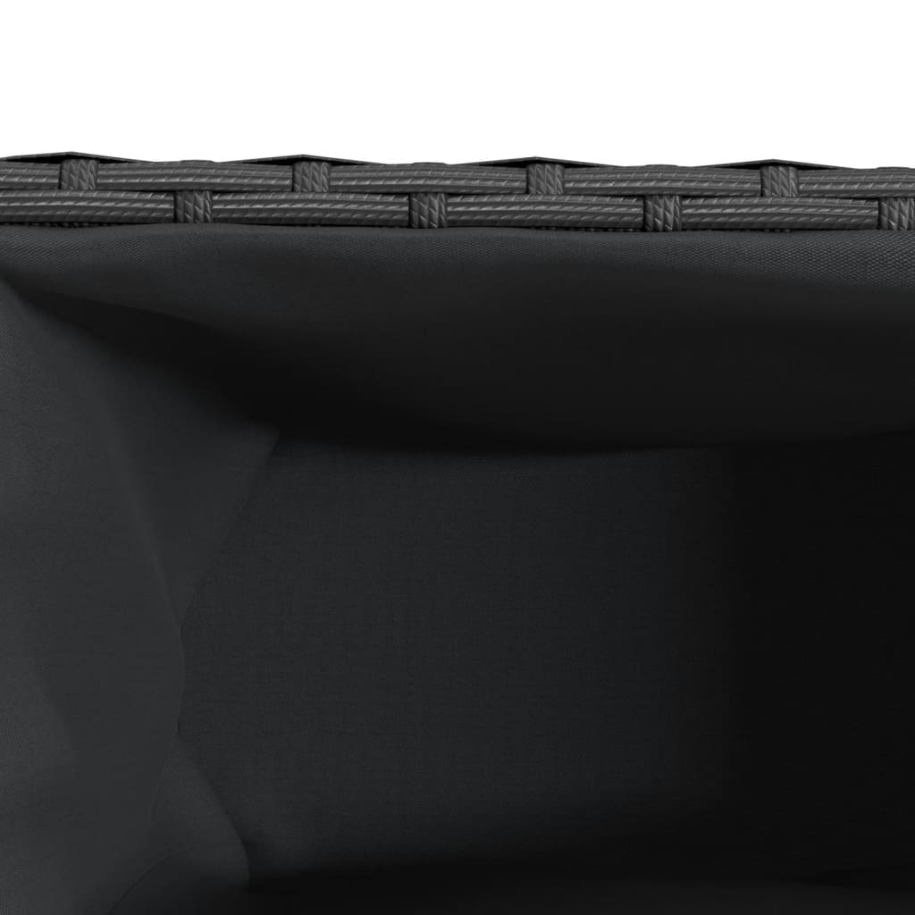 vidaXL Garden Planter with 3 Pots Black 105x30x32 cm Poly Rattan