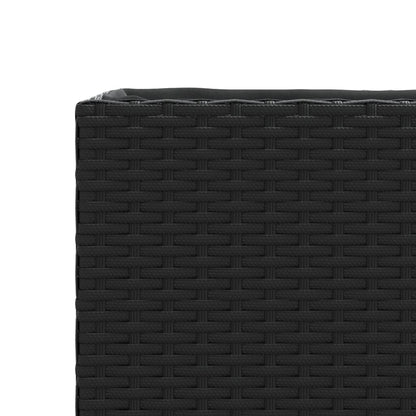 vidaXL Garden Planter with 3 Pots Black 105x30x32 cm Poly Rattan