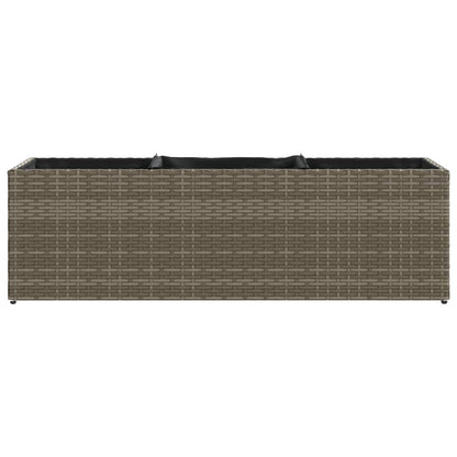 vidaXL Garden Planter with 3 Pots Grey 105x30x32 cm Poly Rattan