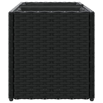 vidaXL Garden Planter with 2 Pots Black 72x30x32 cm Poly Rattan