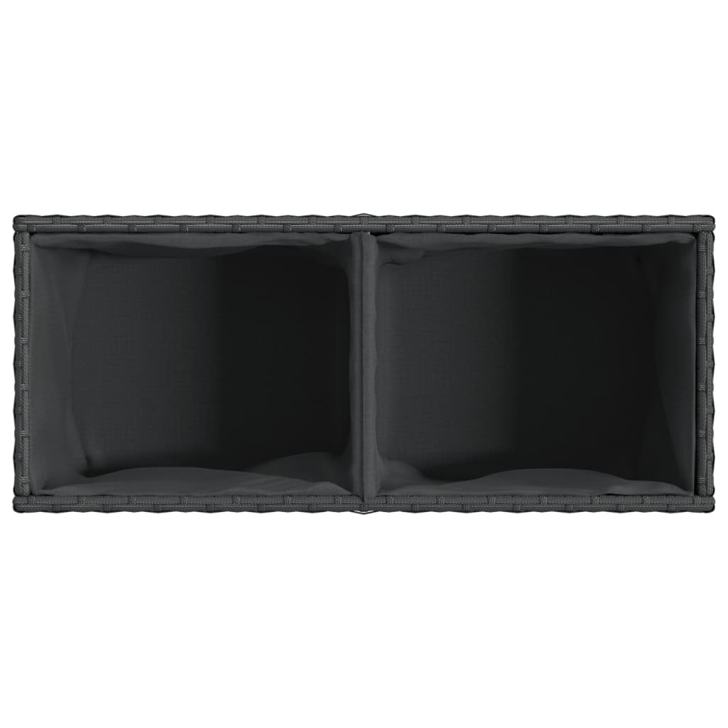 vidaXL Garden Planter with 2 Pots Black 72x30x32 cm Poly Rattan