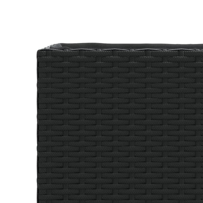 vidaXL Garden Planter with 2 Pots Black 72x30x32 cm Poly Rattan