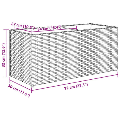 vidaXL Garden Planter with 2 Pots Black 72x30x32 cm Poly Rattan