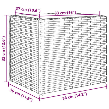 vidaXL Garden Planter Brown 36x30x32 cm Poly Rattan