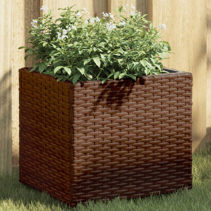 vidaXL Garden Planter Brown 36x30x32 cm Poly Rattan