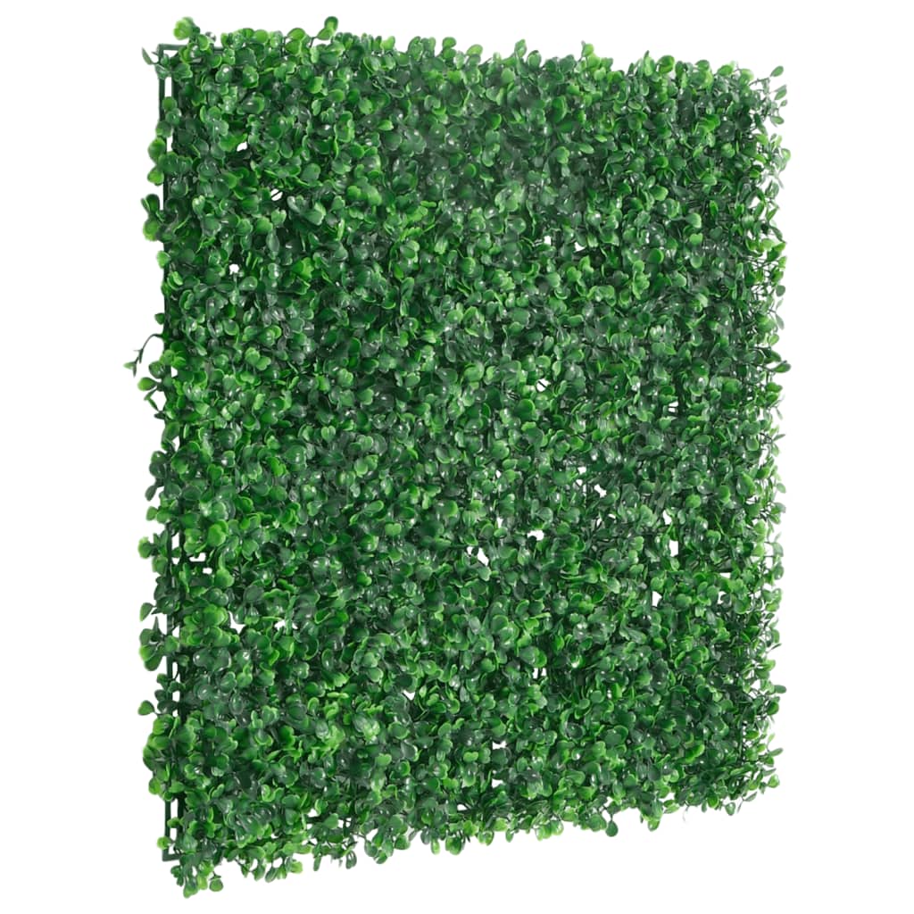 vidaXL Artificial Shrub Leaf Fence 24 pcs Green 50x50 cm