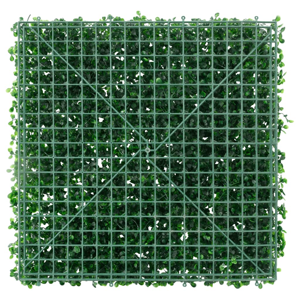 vidaXL Artificial Shrub Leaf Fence 24 pcs Green 50x50 cm