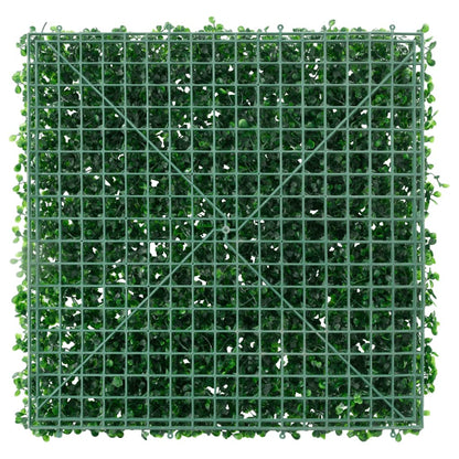 vidaXL Artificial Shrub Leaf Fence 24 pcs Green 50x50 cm