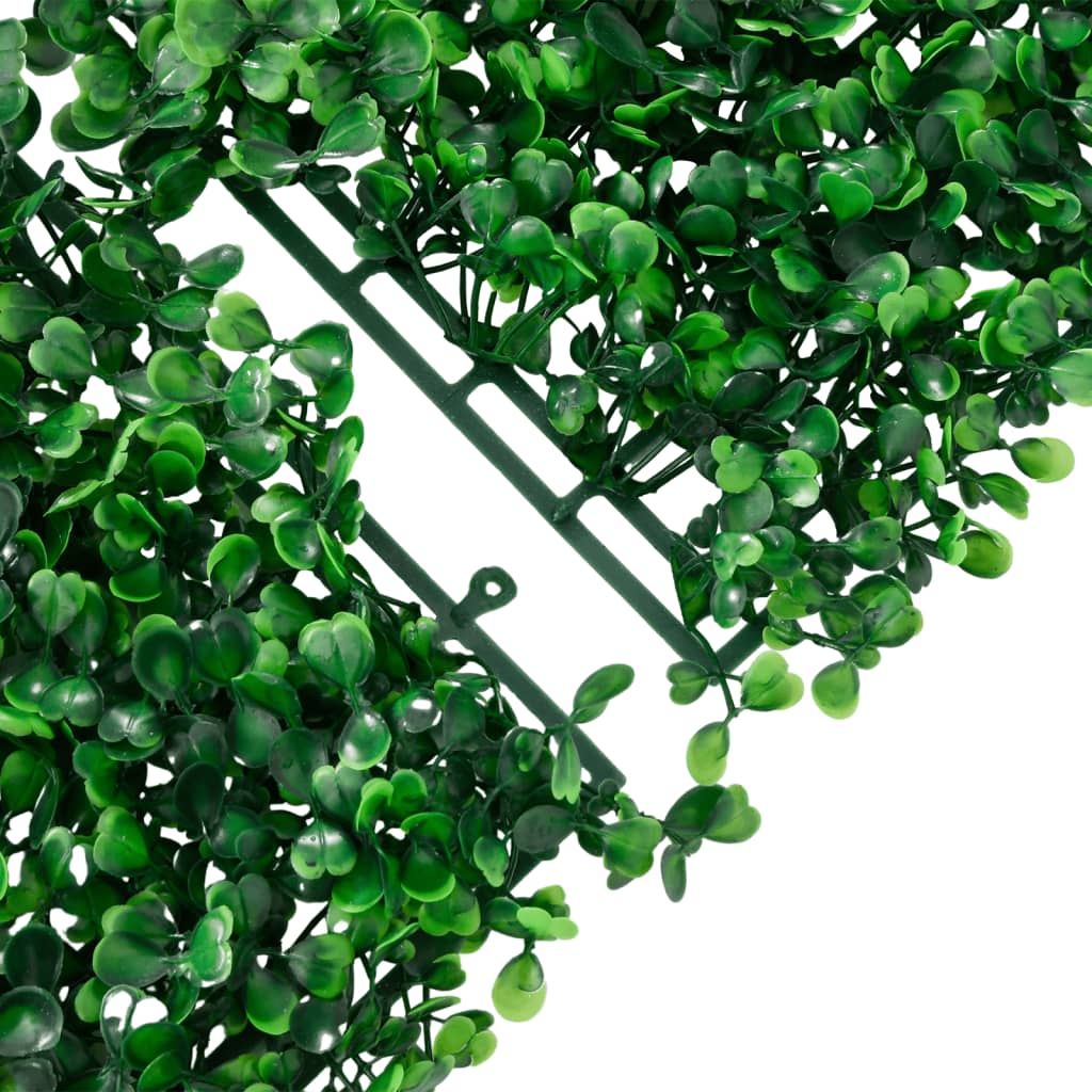vidaXL Artificial Shrub Leaf Fence 24 pcs Green 50x50 cm