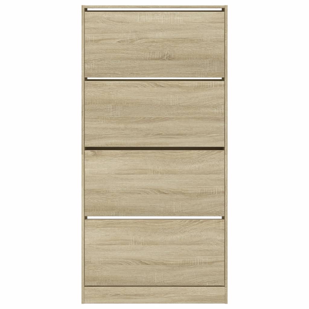 vidaXL Shoe Cabinet with 4 Flip-Drawers Sonoma Oak 80x21x163.5 cm