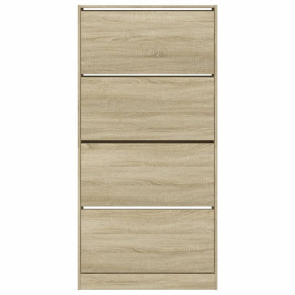 vidaXL Shoe Cabinet with 4 Flip-Drawers Sonoma Oak 80x21x163.5 cm