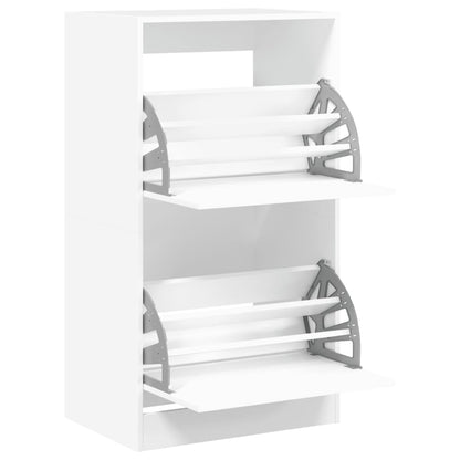 vidaXL Shoe Cabinet with 2 Flip-Drawers White 60x42x108 cm