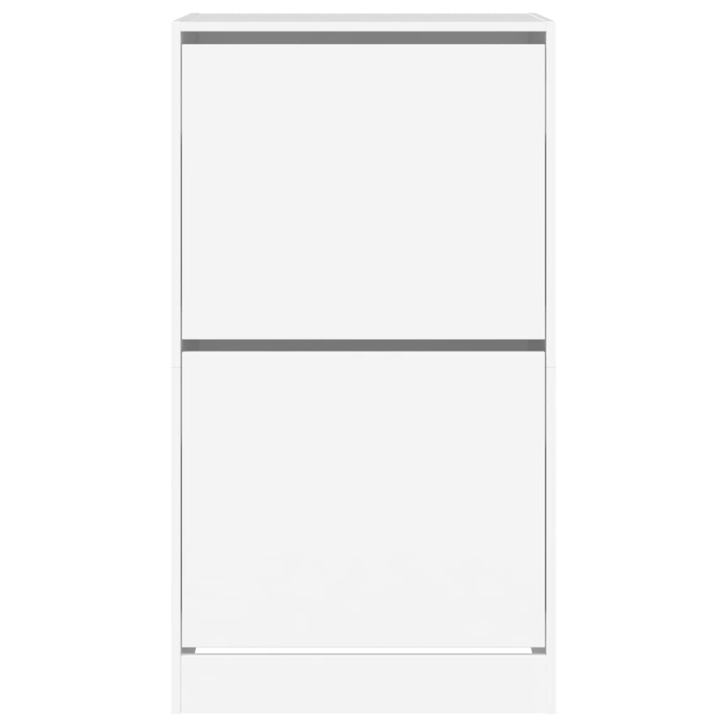 vidaXL Shoe Cabinet with 2 Flip-Drawers White 60x42x108 cm