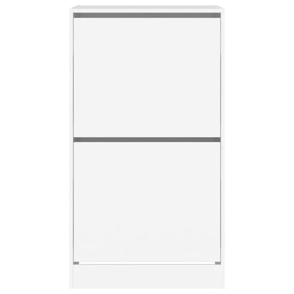 vidaXL Shoe Cabinet with 2 Flip-Drawers White 60x42x108 cm