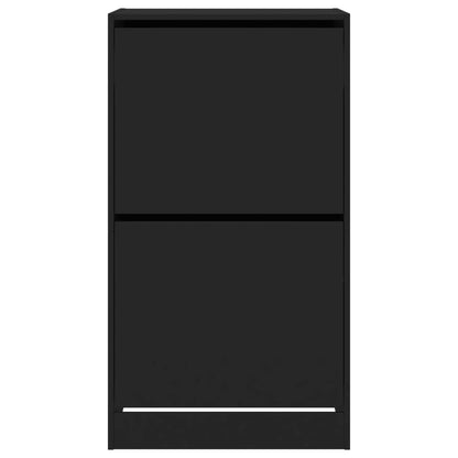 vidaXL Shoe Cabinet | Black | Engineered wood | 60x42x108 cm | Shoe Cabinet