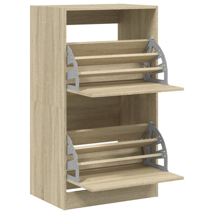 vidaXL Shoe Cabinet with 2 Flip-Drawers Sonoma Oak 60x42x108 cm
