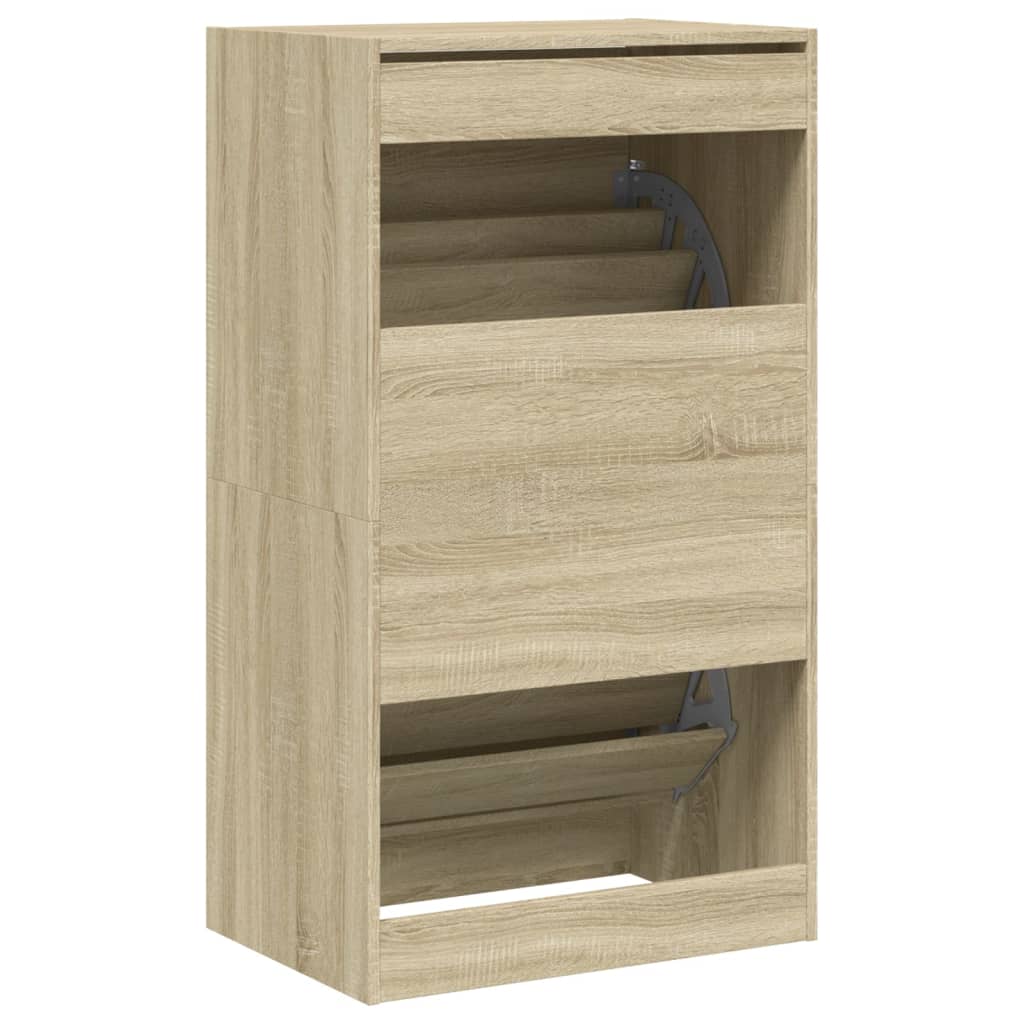 vidaXL Shoe Cabinet with 2 Flip-Drawers Sonoma Oak 60x42x108 cm
