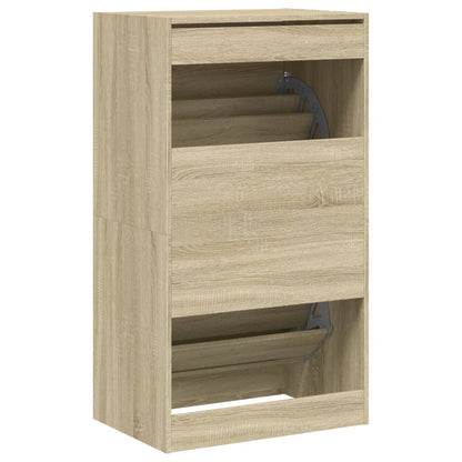 vidaXL Shoe Cabinet with 2 Flip-Drawers Sonoma Oak 60x42x108 cm