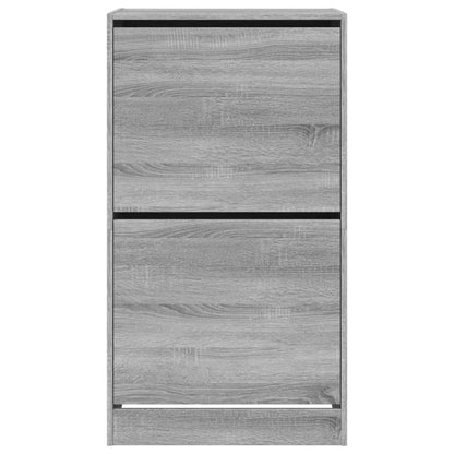 vidaXL Shoe Cabinet with 2 Flip-Drawers Grey Sonoma 60x42x108 cm