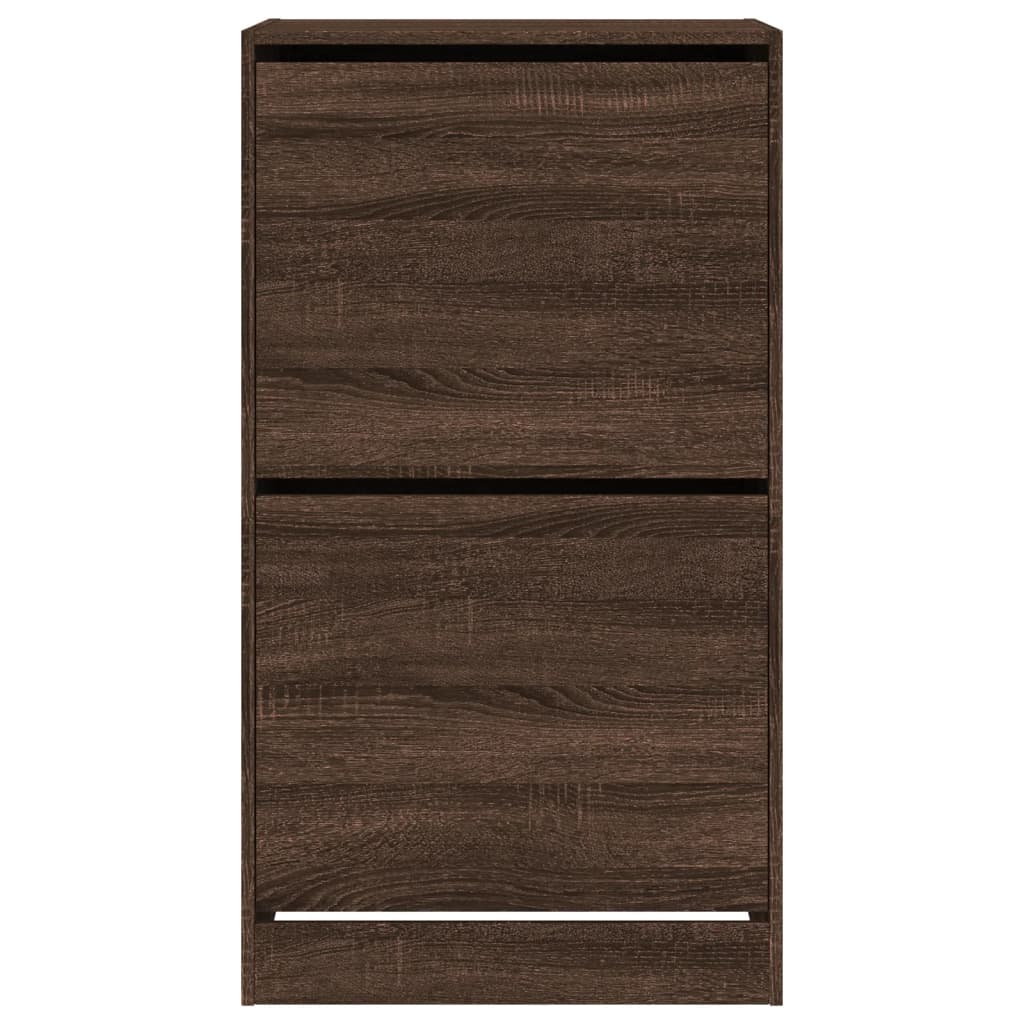 vidaXL Shoe Cabinet with 2 Flip-Drawers Brown Oak 60x42x108 cm