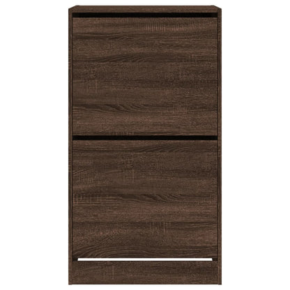 vidaXL Shoe Cabinet with 2 Flip-Drawers Brown Oak 60x42x108 cm